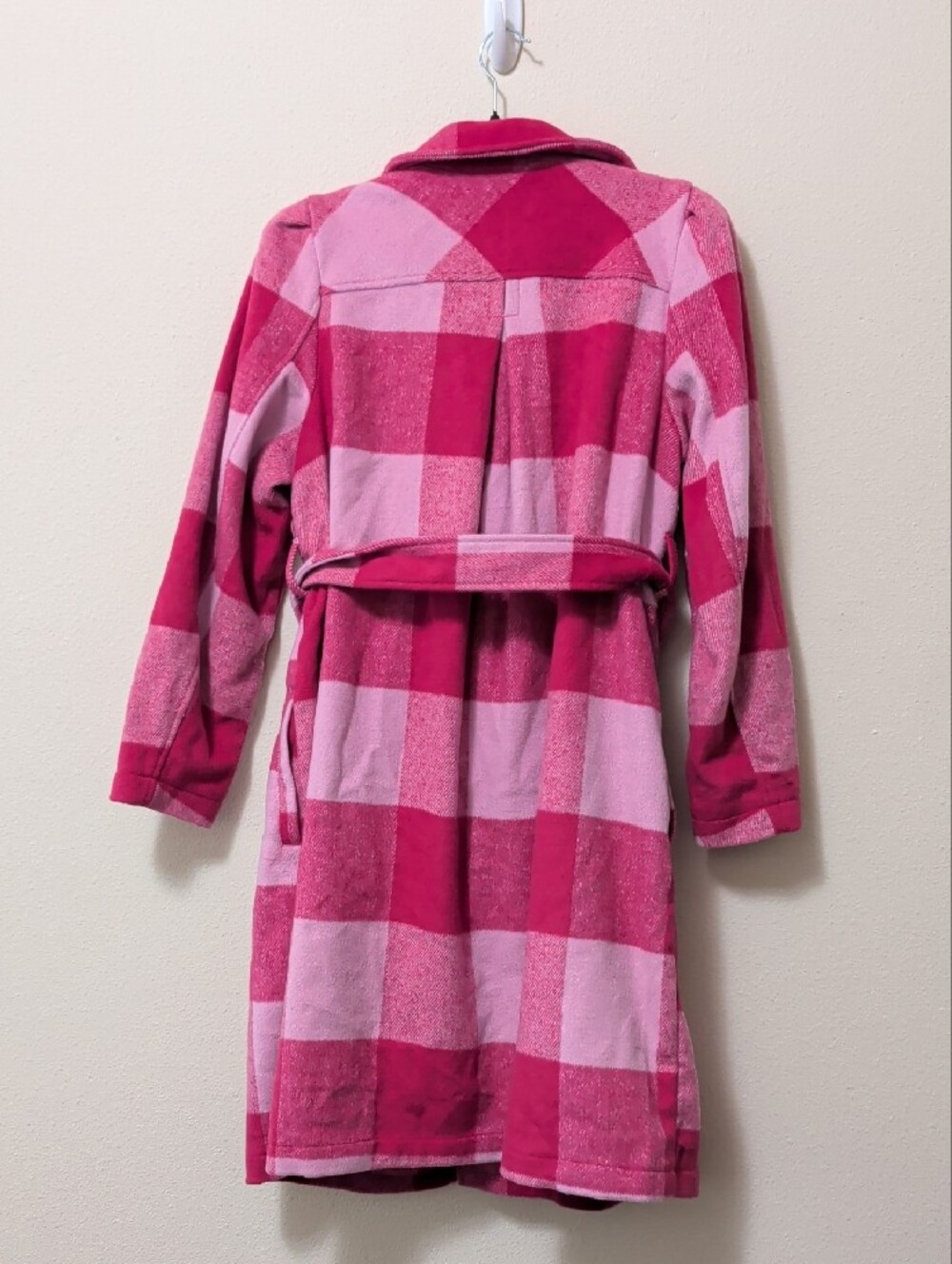 G by Giuliana Pink Plaid Belted Trench Coat - Picture 6 of 6